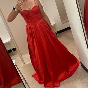 B Darlin Juniors Red Ball Gown